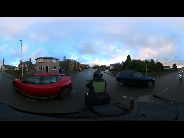 Peebles to Innerleithen - Honda VFR800 - Honda Deauville 650 - Triumph Tiger 800 XRx - 360 video