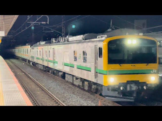 【4K高画質】当番台消滅へ…【209系81編成  NN廃車回送】クモヤE493系オク01編成＋JR東日本209系1000番台ﾄﾀ81編成が西浦和駅1番線を通過するシーン（配9520M）2025.2.3