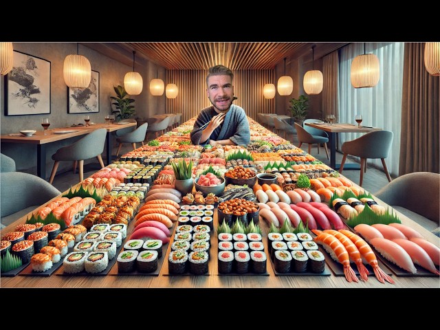 ATTEMPTING TO EAT $1000 OF SUSHI (The Impossible Sushi Challenge) Joel Hansen