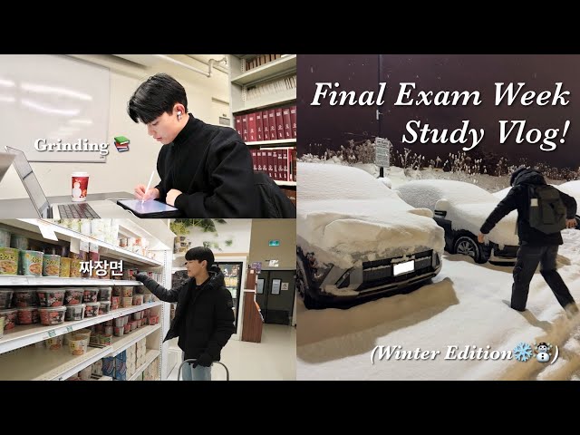 Final Exam Study Vlog 📚❄️: Studies, cooking, and late night grinding