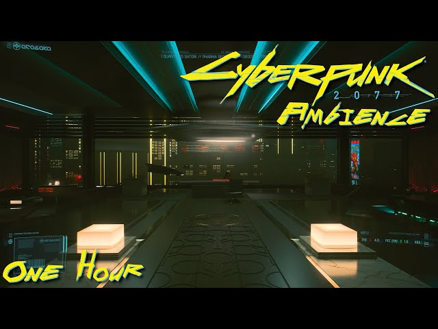 Relaxing Ambience - Arasaka Counter-Intel Office - Night City - Cyberpunk 2077 (UHD)