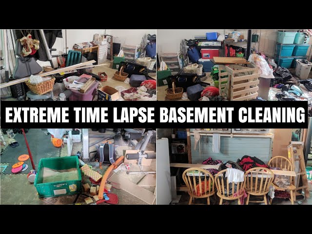 EXTREME CLEAN WITH ME | 😱 TIME LAPSE CLEANING BASEMENT | MESSY HOUSE CLEANING MOTIVATION