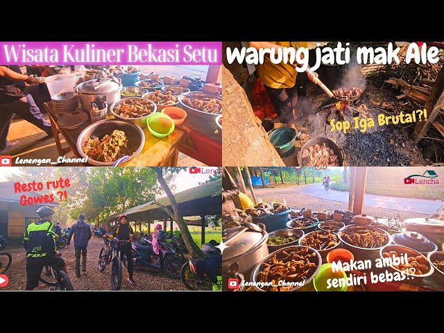 Tempat dan makanan viral di bekasi, warung jati mak Ale setu, wisata kuliner iga brutal bebas ambil