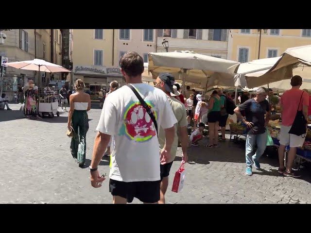 Walking in Rome (Campo de' Fiori) 23 Jul 2022 [4K HDR]