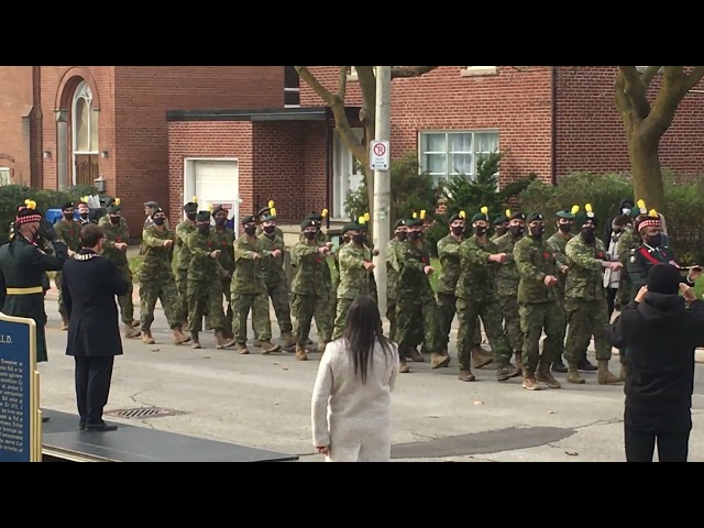 Parade after Remembrance Day service, Brampton, 2021