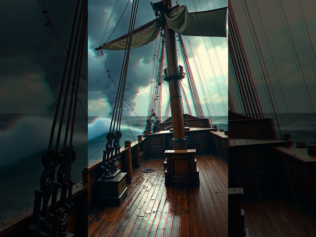 *3D ANAGLYPH VIDEO* First Person View | On The Deck Of An 18th Century Wooden Galleon