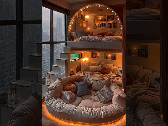 On rainy days, do you want to sleep on the upper bunk or the lower bunk in such a bedroom #Healing D