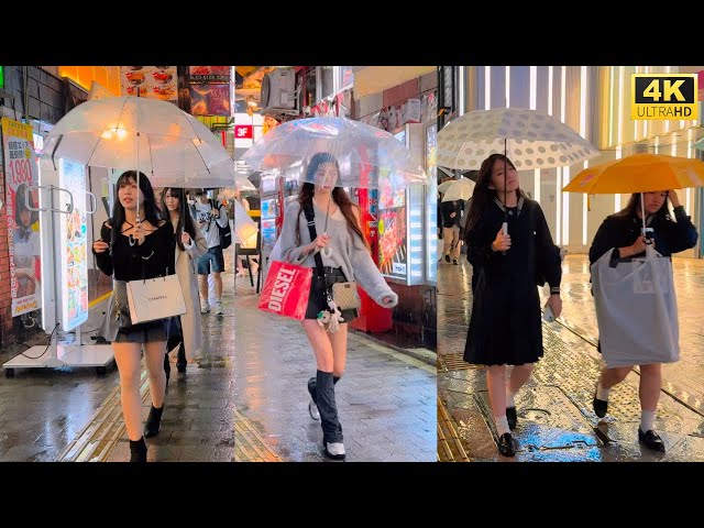 【4k hdr】 8 Hours Night Rain Walk in Shinjuku（新宿）Tokyo Japan | Relaxing Natural City ambience