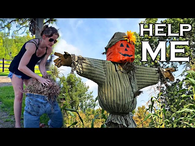 Rebuilding Our Scarecrow 🎃 After It Was DESTROYED!