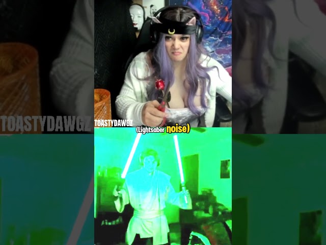 Girl is TOO STRONG FOR JEDI? Omegle! #shorts #funny #toastydawgz #hyphonix #fyp #egirl