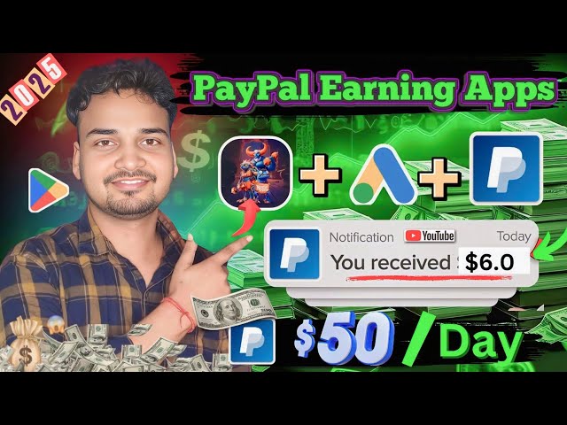 Minimum Withdraw $0.10 Only 🤑| New PayPal Cash Earning App 2025 | Earn PayPal Money Upto $73 Daily 🔥