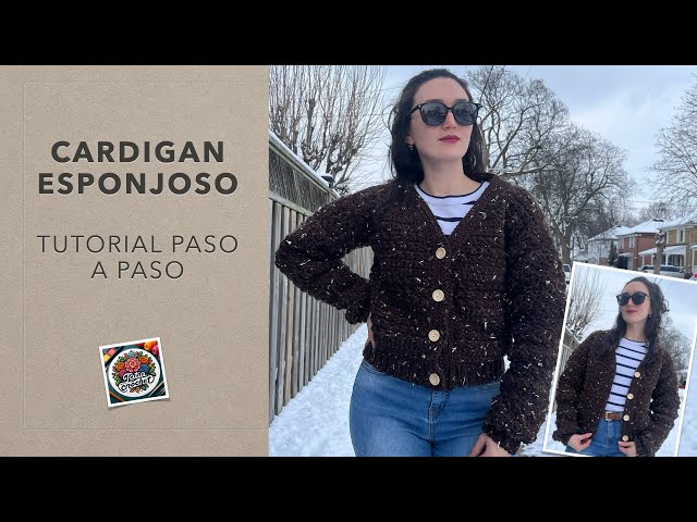 Cárdigan esponjoso con botones a CROCHET 🧶 | Tutorial paso a paso