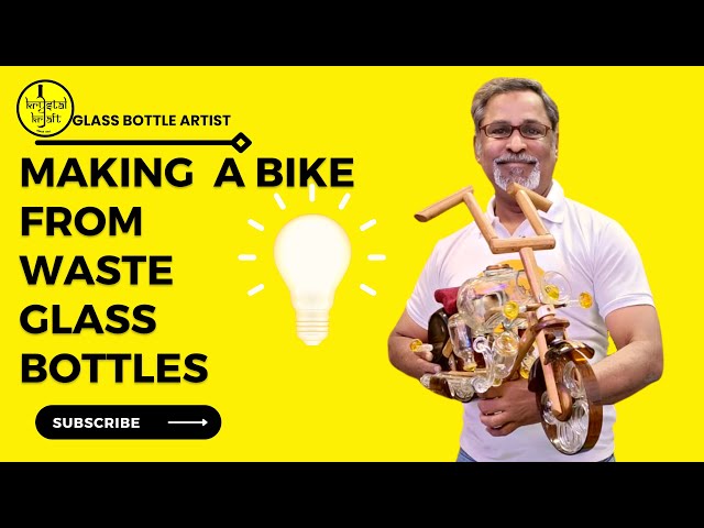 How To Glass Bottle Bike Waste Out of Your Best DIY Bottle Craft Interior Design @krystal_kraft #diy