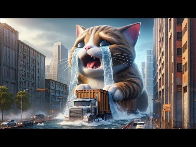 Giant Crying Cat Turned Our City Into A Nightmare!