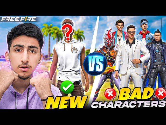 New Best Character Vs 6 Bad Characters🤣😍- Free Fire India