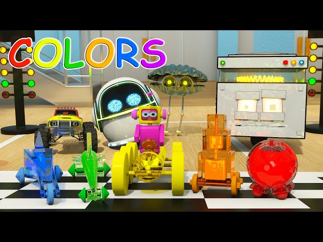 Learn Colors, 3D Shapes and Race Cars | Adventures with Blazin' Bill the Monster Truck