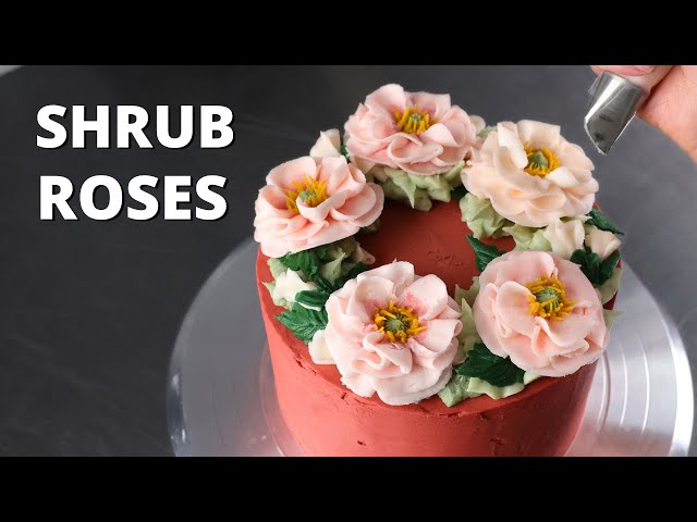 How to make shrub roses wreath cake [ Cake Decorating For Beginners ]