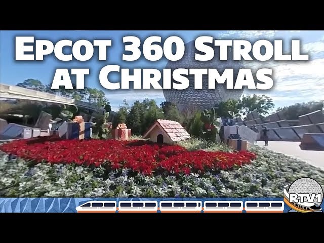 Epcot - 360° 4K Relaxing Stroll at Christmas - Walt Disney World