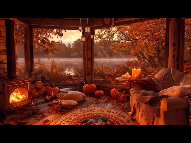 Warm Autumn Afternoon in the Autumn Forest: Soft Piano, Campfire, and Gentle Autumn Air