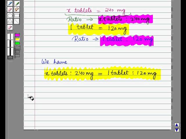 Calculate medication dosages by applying ratio and proportion, dimensional analysis or formula.