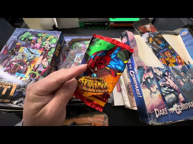 Unboxing empty boxes of multiple card sets from marvel, lady death and wildstorm