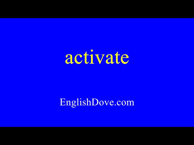 How to pronounce activate in American English.