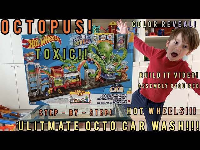 HOT WHEELS ULTIMATE OCTO CAR WASH - BUILD IT VIDEO! STEP-BY-STEP ASSEMBLY WITH LINCOLN ON THIS SET!