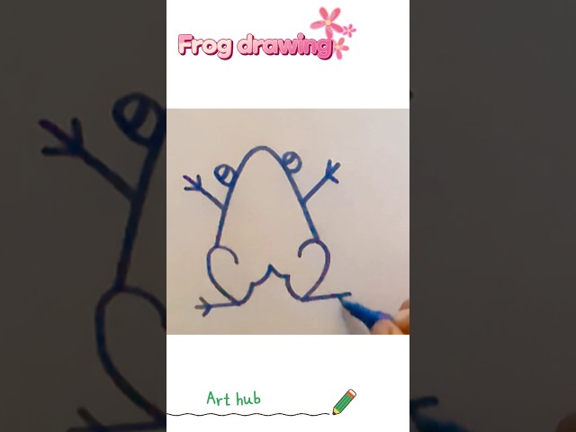 Draw 2 to Frog 🐸 easy drawing ideas for kids #easydrawing #kids #shorts  #frog