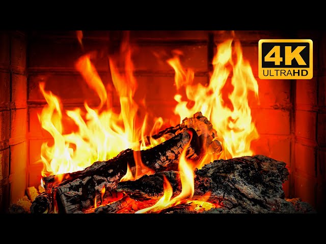 🔥 Cozy Fireplace 4K (24/7 NO MUSIC). Original Fireplace with Crackling Fire Sounds for Stress Relief