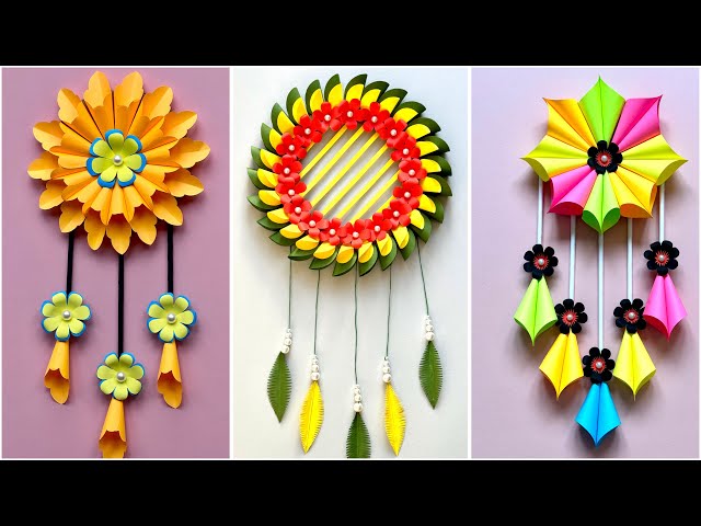 3 Beautiful Paper Flower Wall Hanging Decors 💗💞|| DIY Home Decoration Ideas || Easy Paper Crafts