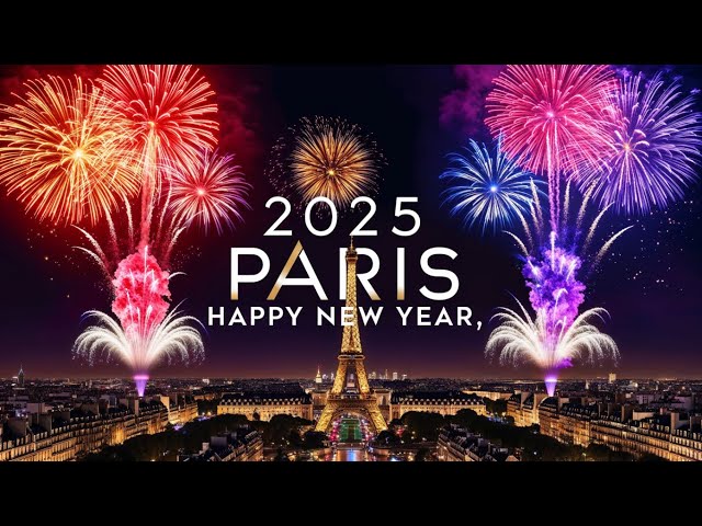 Paris New Year Fireworks 2025 | Happy New Year From Paris | Paris New Year 2025