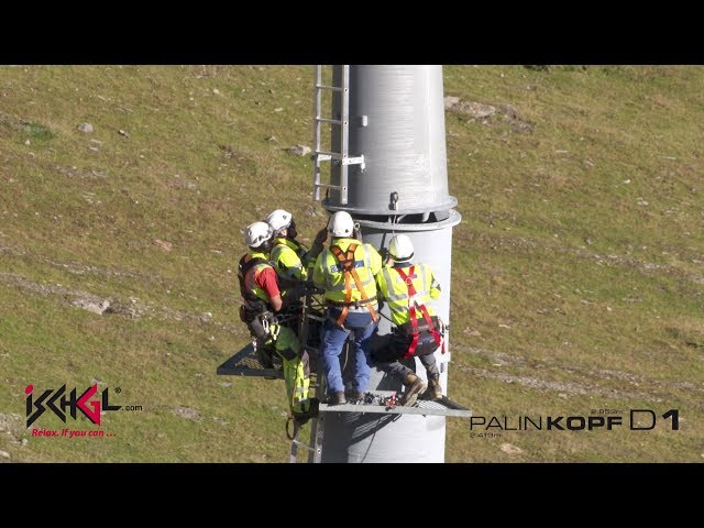 Chairlift Palinkopfbahn D1, tower assembly in August 2017