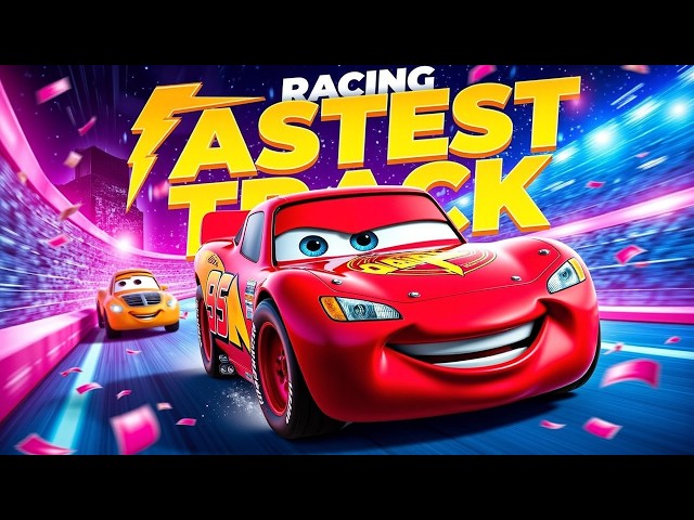 RACING Lightning McQueen TOYS on the FASTEST Track !