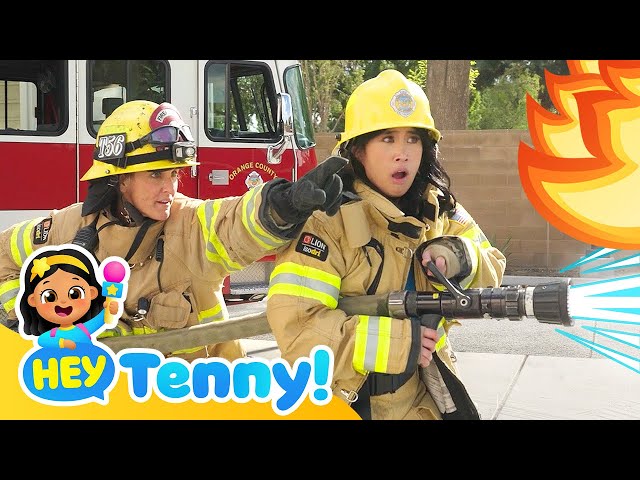 🚒 Becoming a Firefighter! | Explore Firetruck | Educational Videos for Kids | Hey Tenny!