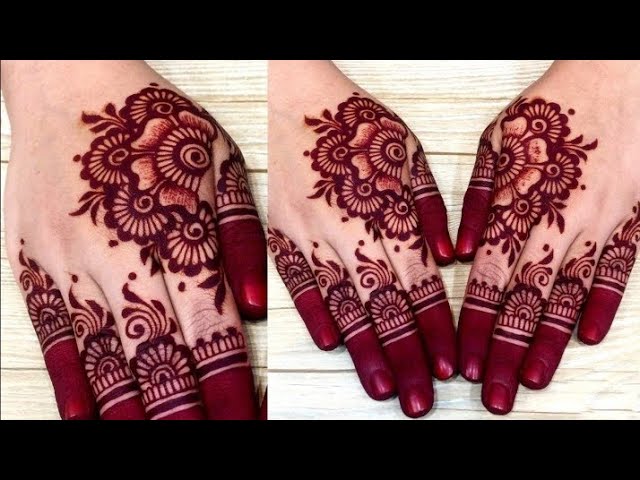 Simple & Easy Mehendi Design For Back Hand | Beautiful Flower Heena Design | Bridal Malika Mehendi