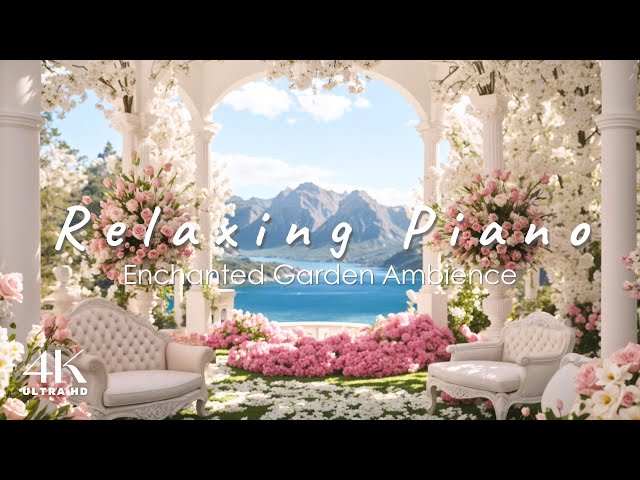 Enchanted Garden Ambience & Smooth Piano Instrumental Music for Work & Study 🌺 Relax Birds Sounds