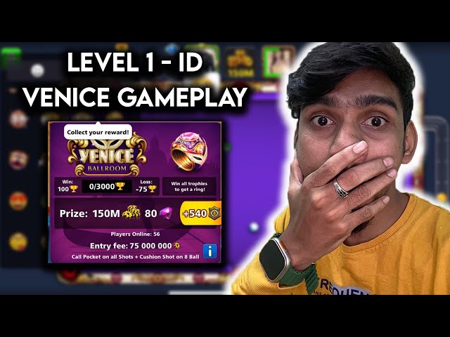 8 Ball Pool LEVEL 1 iD in VENICE Gameplay