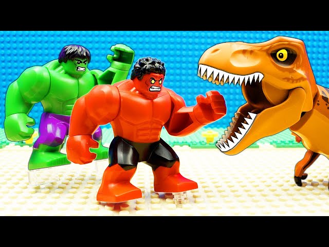 Hulk & Spiderman vs Dinosaur Bulldozer