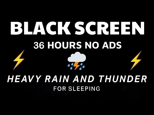 🔴 Heavy Rain and Thunder Sounds for Sleeping - Black Screen | Perfect Thunderstorm for Rest, Live