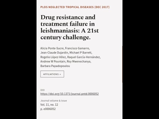 Drug resistance and treatment failure in leishmaniasis: A 21st century challenge. | RTCL.TV