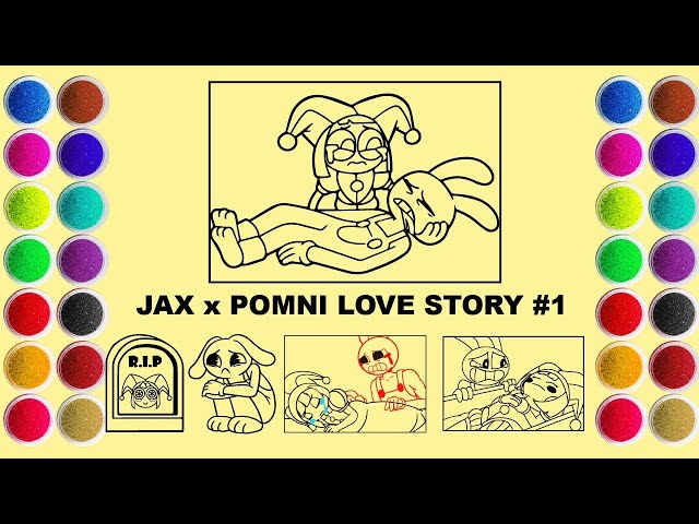 Pomni x Jax Love Story - The Amazing Digital Circus Sand Painting - Colorful Sand Art