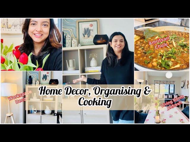 Living Room Refresh, Amritsari Chole & Simple Home Decor| Setting Up New Workspace| Indian Homemaker