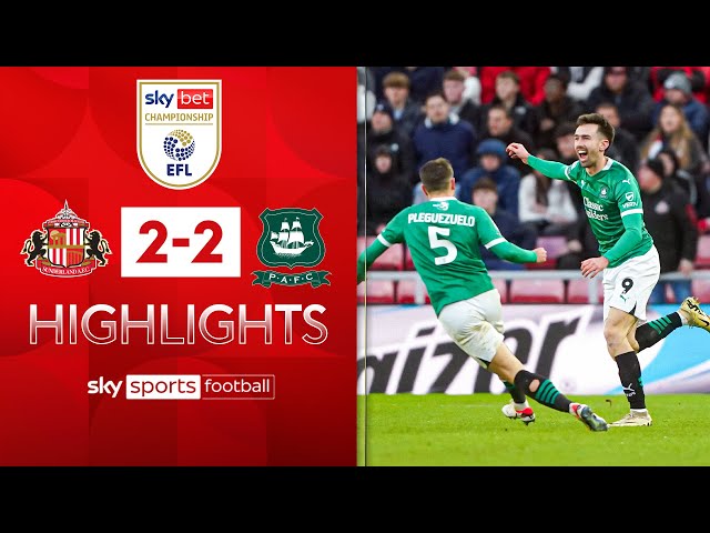 Sunderland promotion bid suffers late blow! 💢 | Sunderland 2-2 Plymouth 2-2 | EFL Highlights