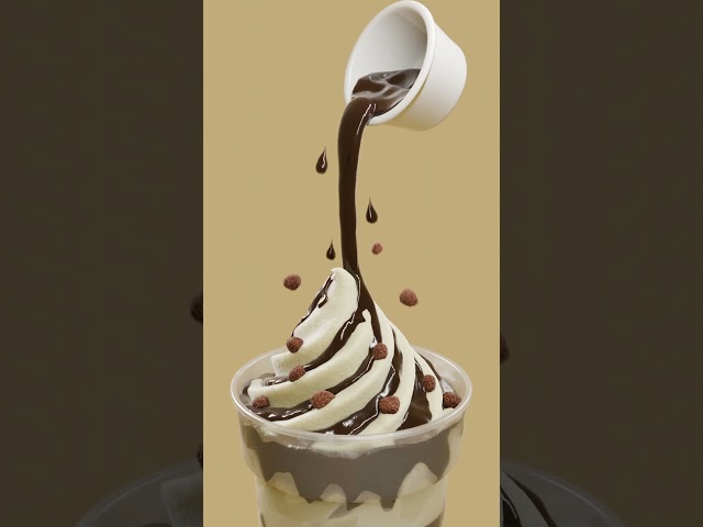 Blender 3D -  Sundae - Chocolate - Vanilla -  Strawberry - CGI Food  #blender3d #3d #3dart