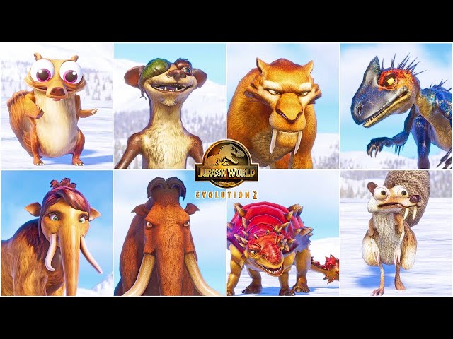 ICE AGE ANIMALS & DINOSAURS EXTENDED MOD SHOWCASE P2, INCLUDED BABY SCRAT, BUCK AND PEACHES | JWE2