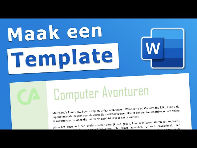 Word Template  |   Ontwerp een Eigen Sjabloon in Word