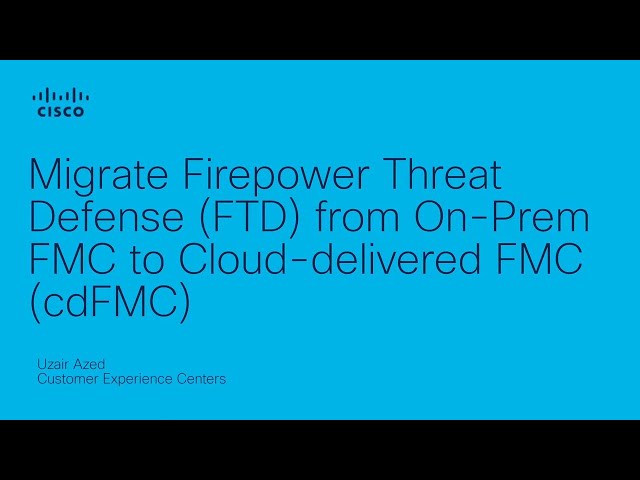 How to migrate FTD from On-Prem FMC to Cloud-delivered FMC