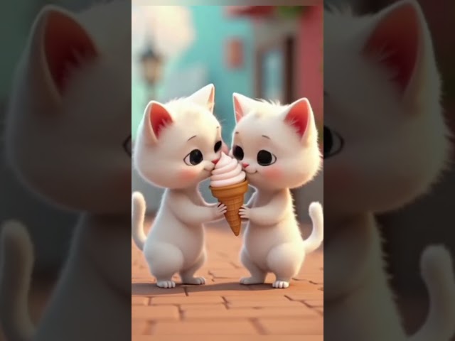 Kitten making Ice cream - PART 4  🐱🍨🍴      #ai #cat #cooking #icecream #cute