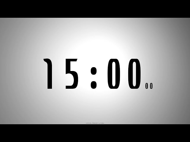 15 minutes COUNTDOWN TIMER with voice announcement every minute