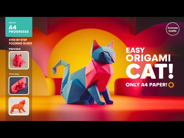 How to Make a Cat with A4 Paper | Easy Paper Origami | Don't Miss Out! | поделки из бумаги | оригами